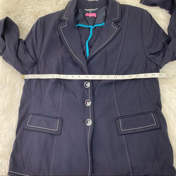 Basler Women's Blazer Blue Size L Soft Stretch Career - Picture 7 of 8